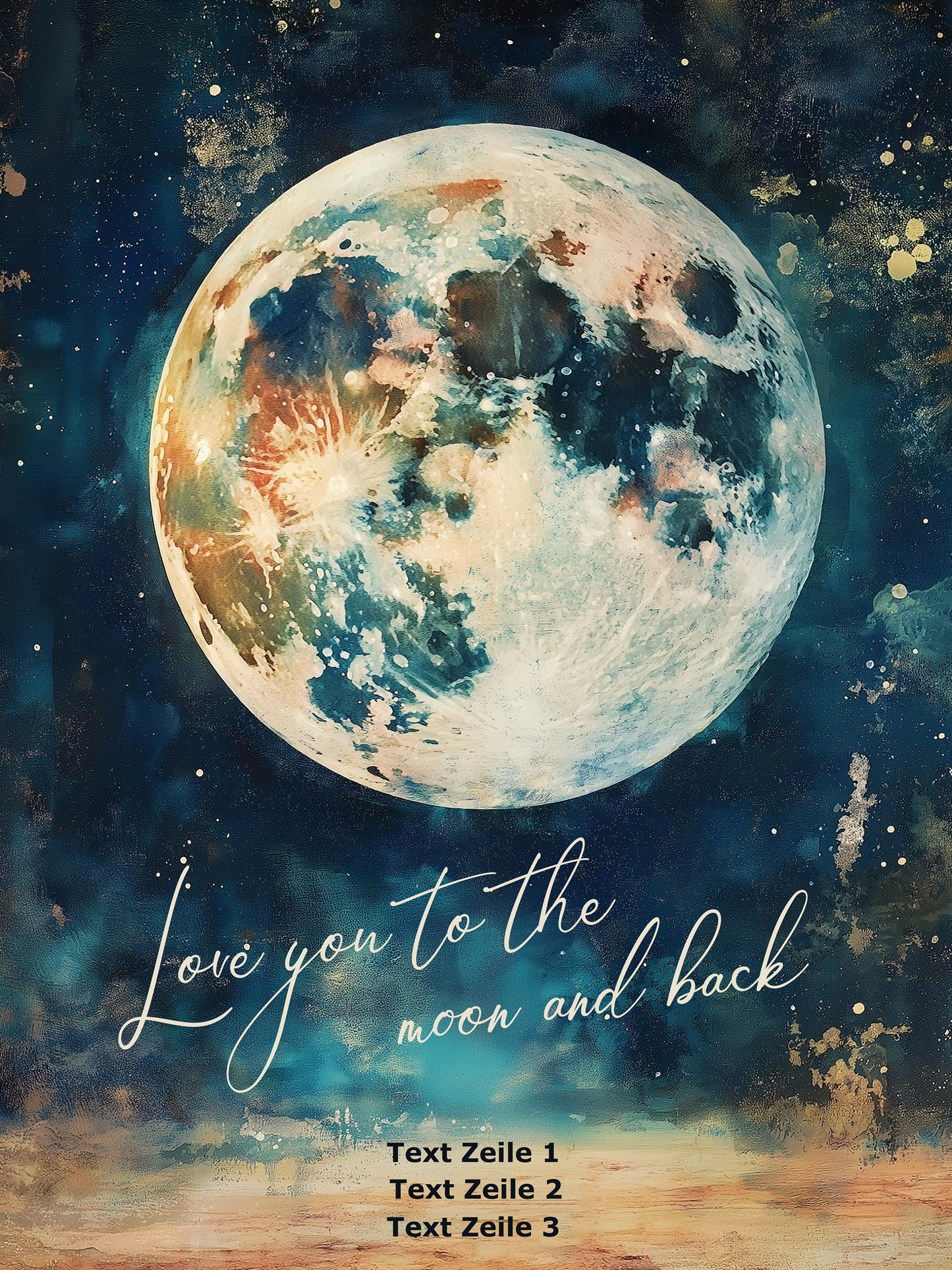 Love you to the moon and back - personalisierbare gewebte Decke