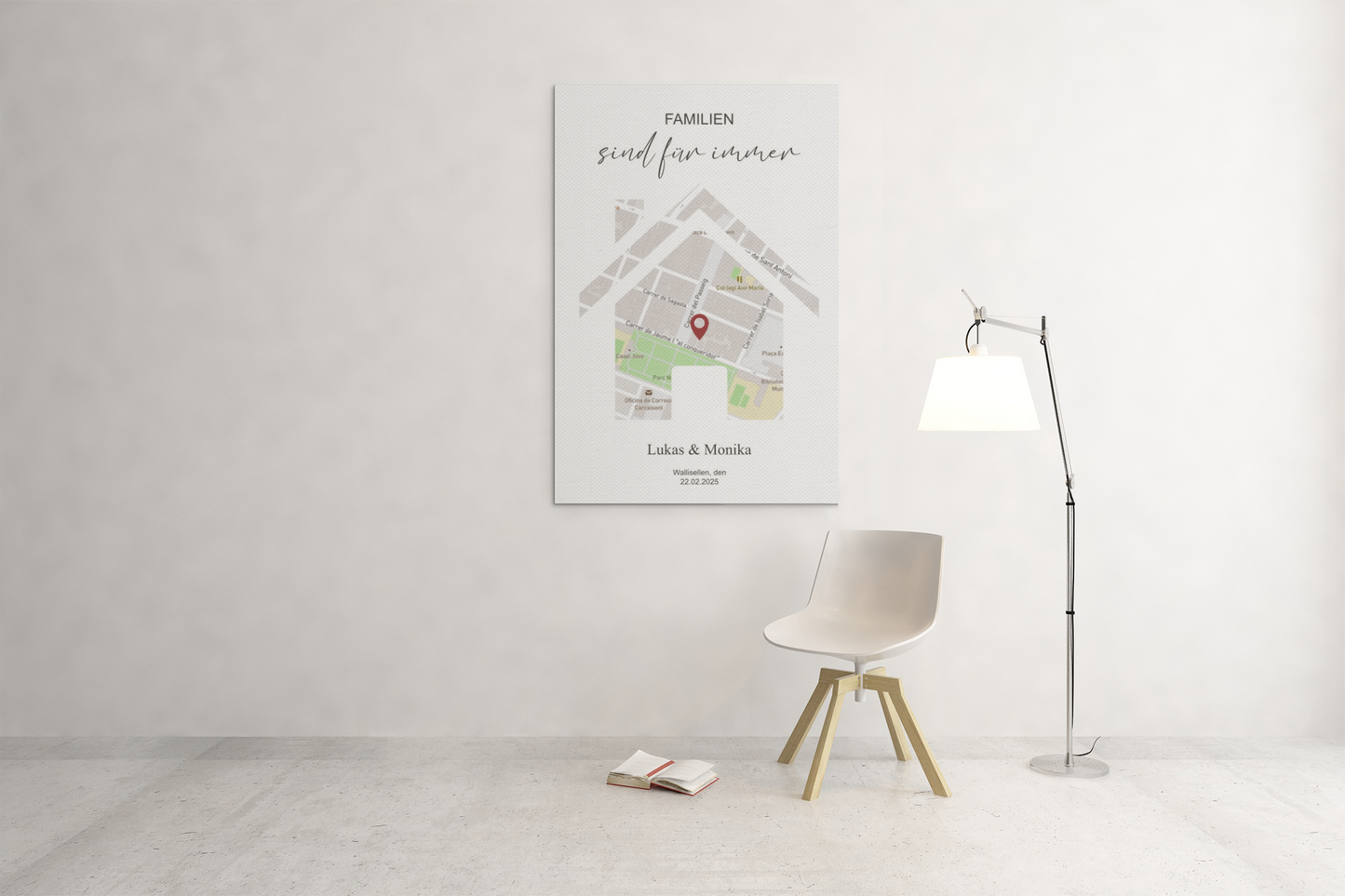 Zuhause ist, wo Du bist - Google Maps - Acrylprint auf Metall