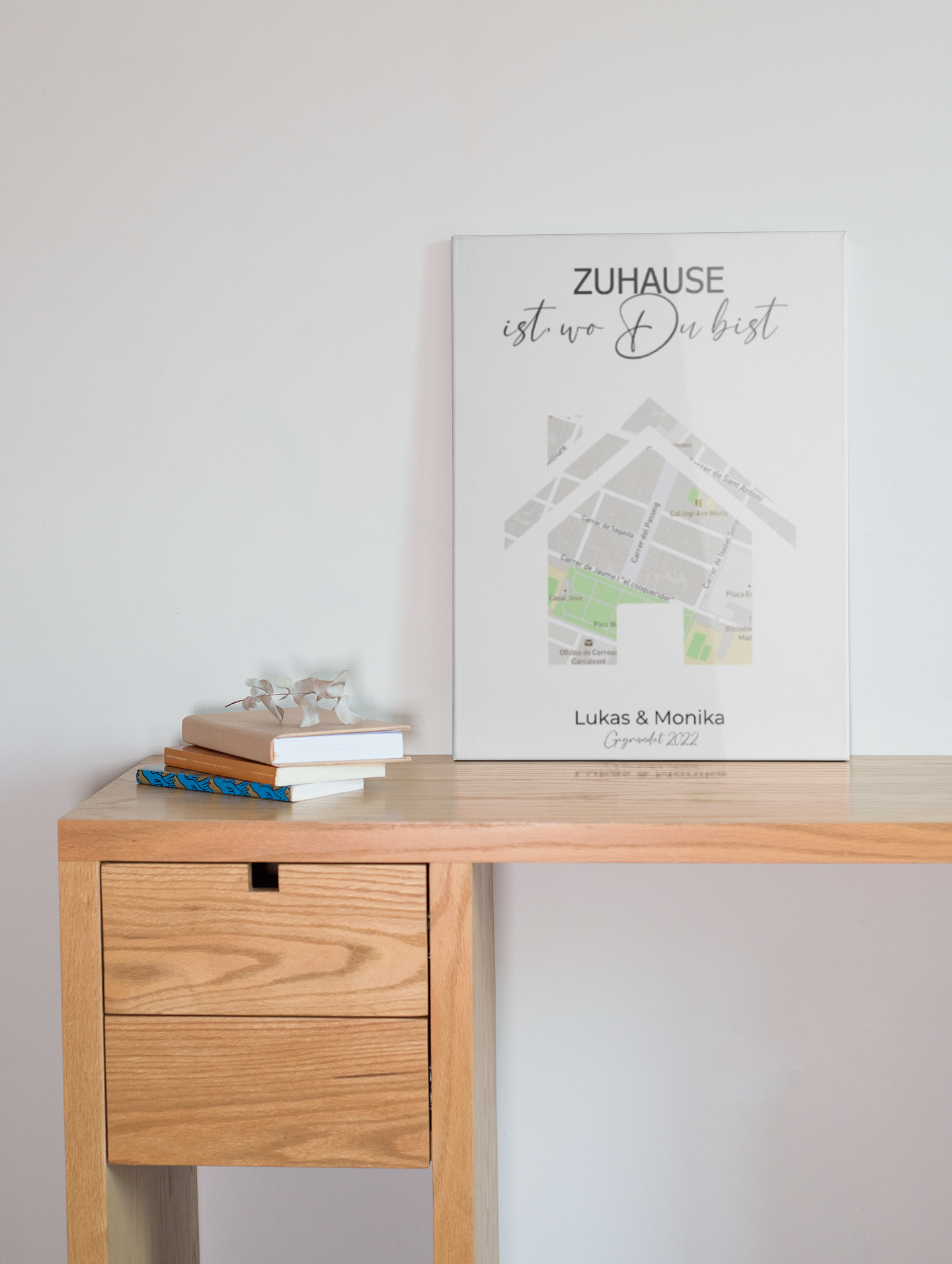Zuhause ist, wo Du bist - Google Maps - Acrylprint auf Metall