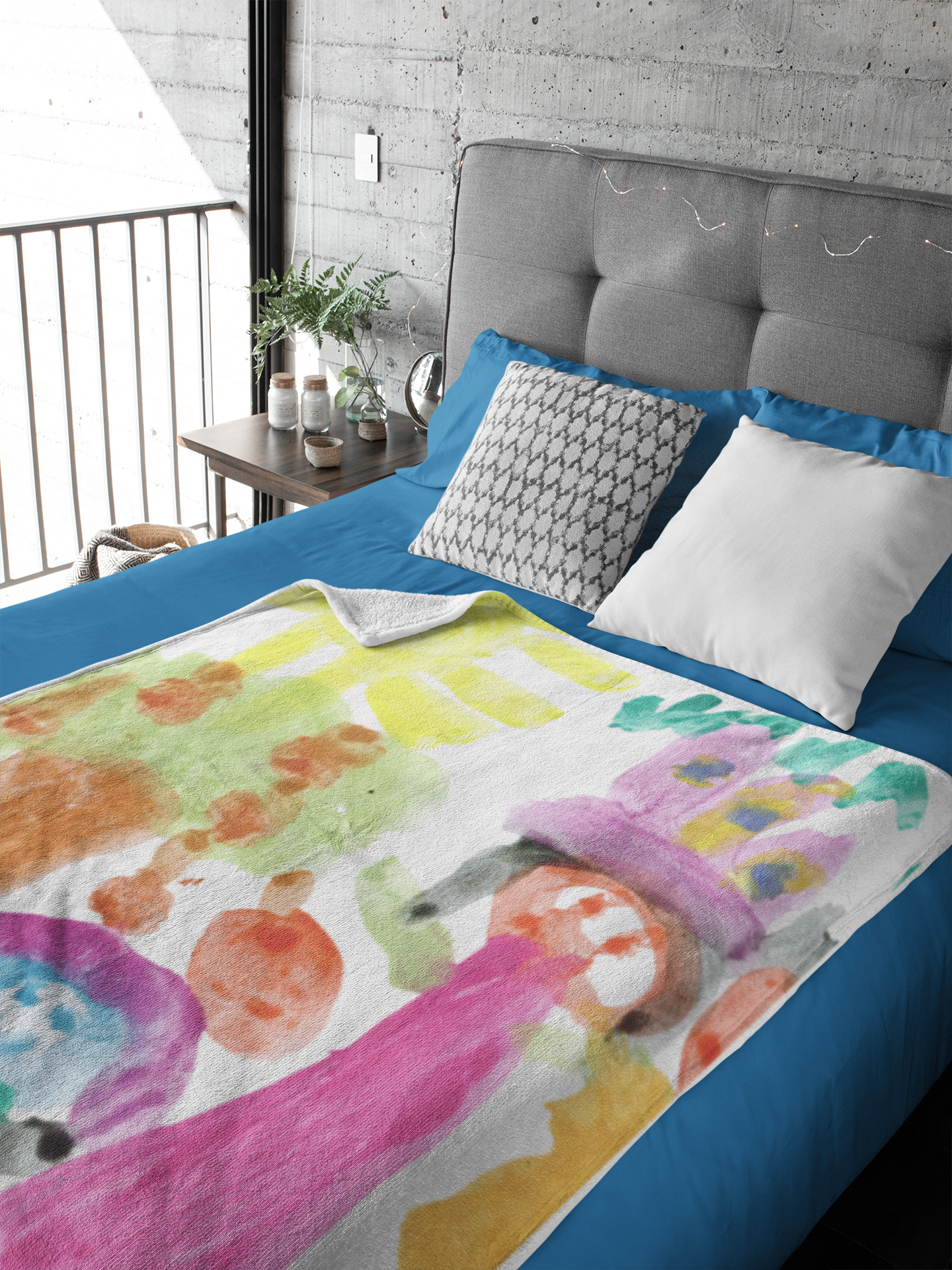Kuscheldecke mit Kinderzeichnung, Text oder Design