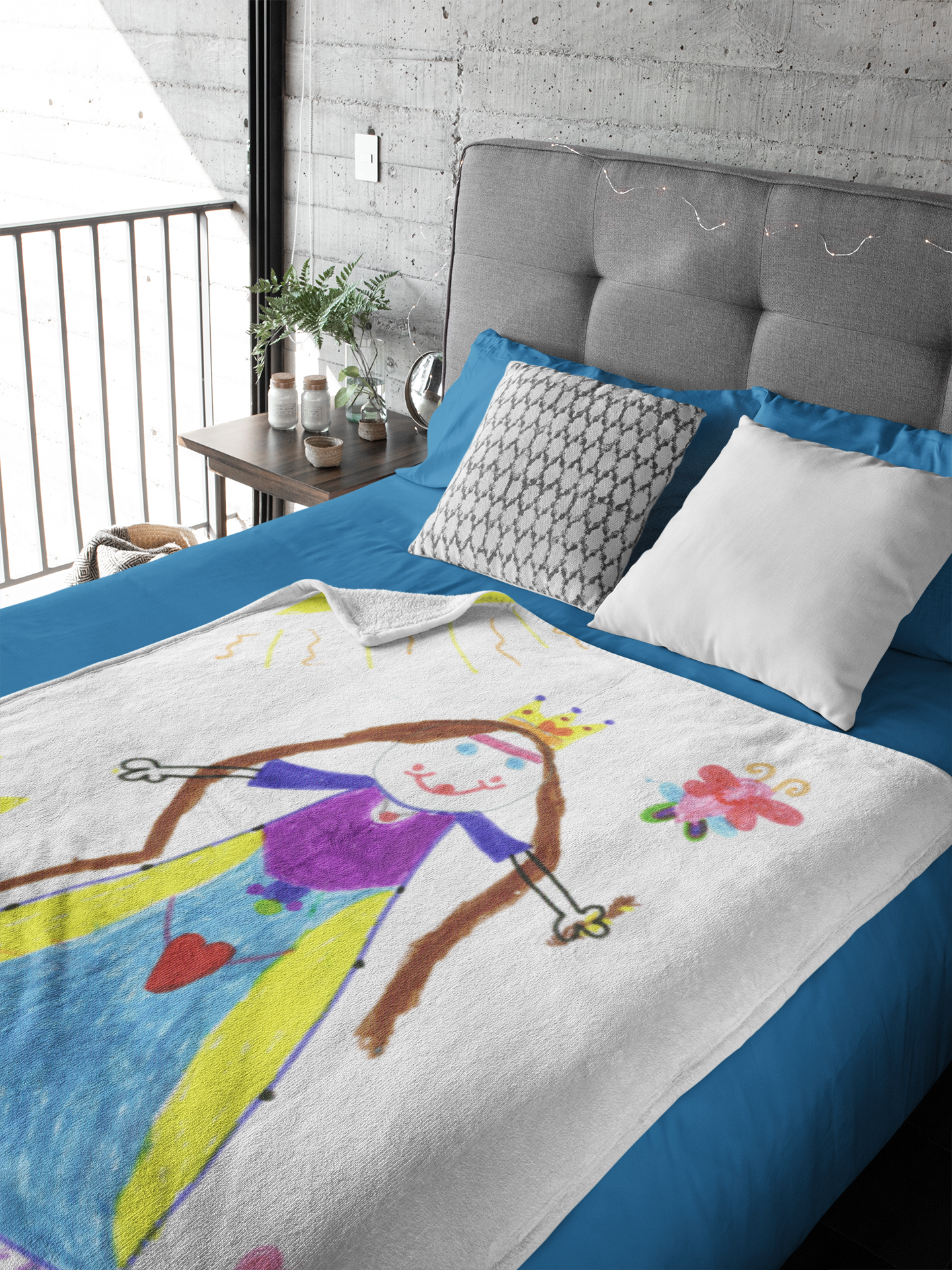 Kuscheldecke mit Kinderzeichnung, Text oder Design