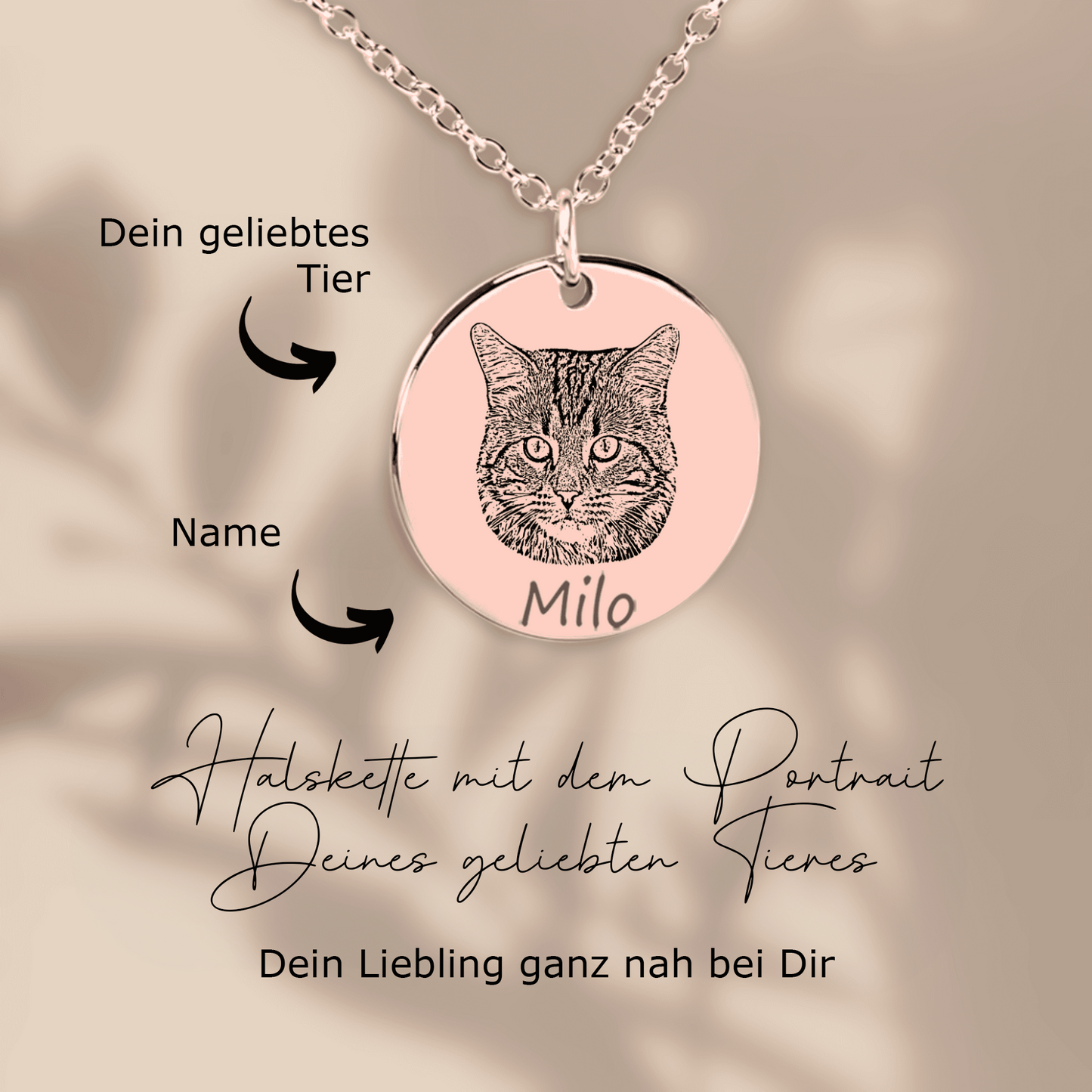 Halskette mit dem Portrait Deines Haustiers