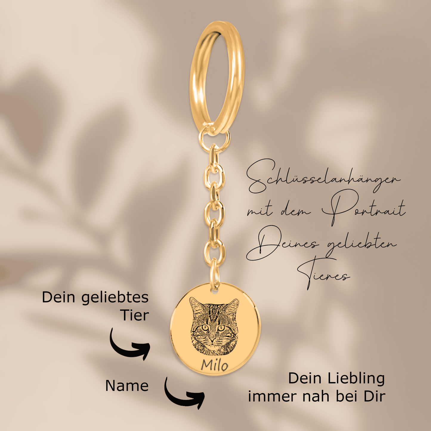 Schlüsselanhänger mit dem Porträt Deines Haustiers