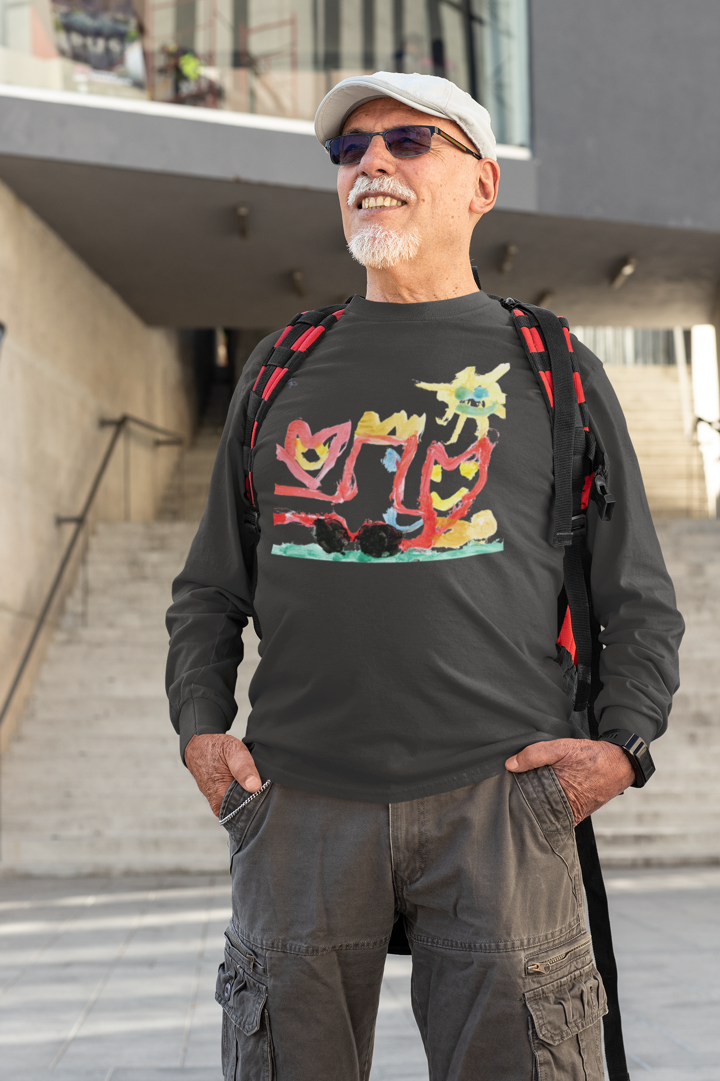 Herren / Unisex T-Shirt mit Kinderzeichnung, Text oder Design