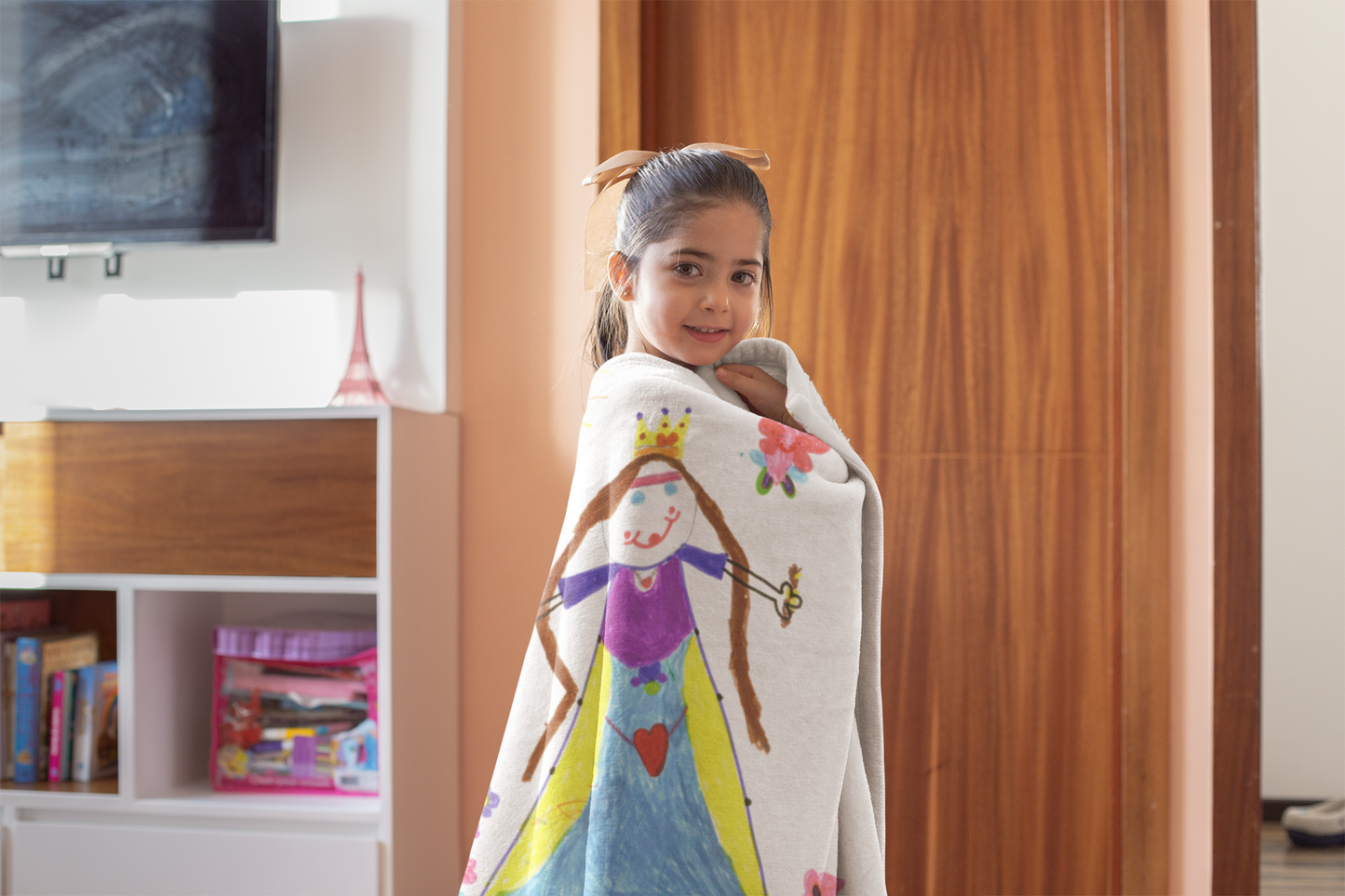 Kuscheldecke mit Kinderzeichnung, Text oder Design