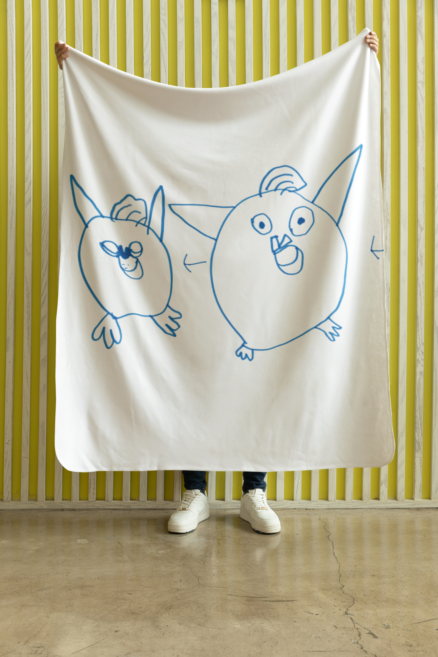 Kuscheldecke mit Kinderzeichnung, Text oder Design