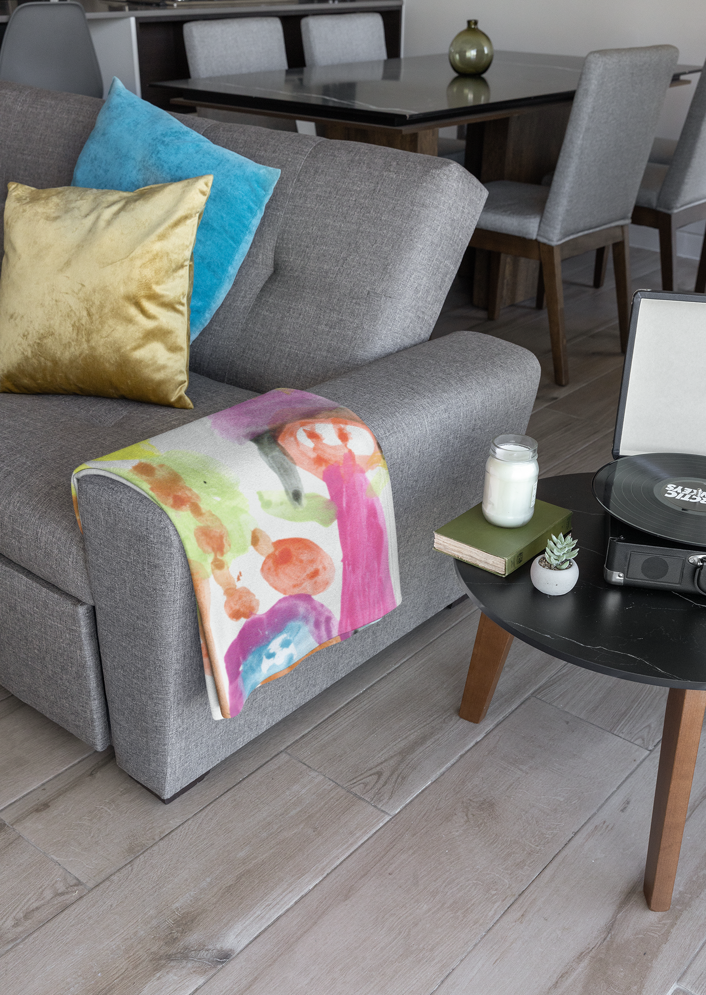 Kuscheldecke mit Kinderzeichnung, Text oder Design