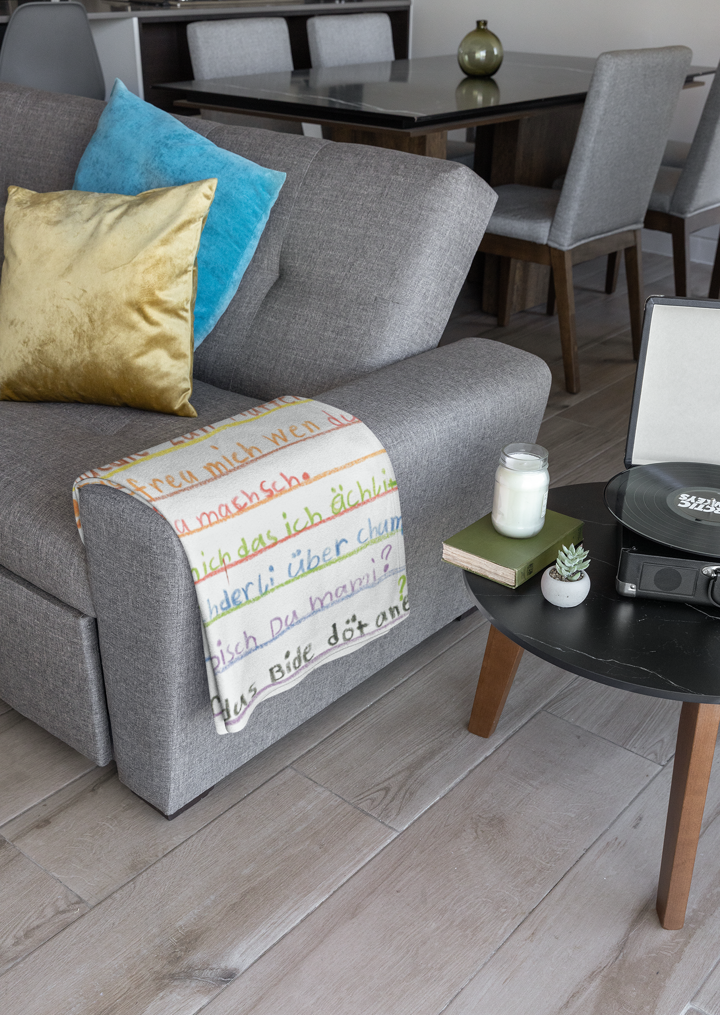 Kuscheldecke mit Kinderzeichnung, Text oder Design
