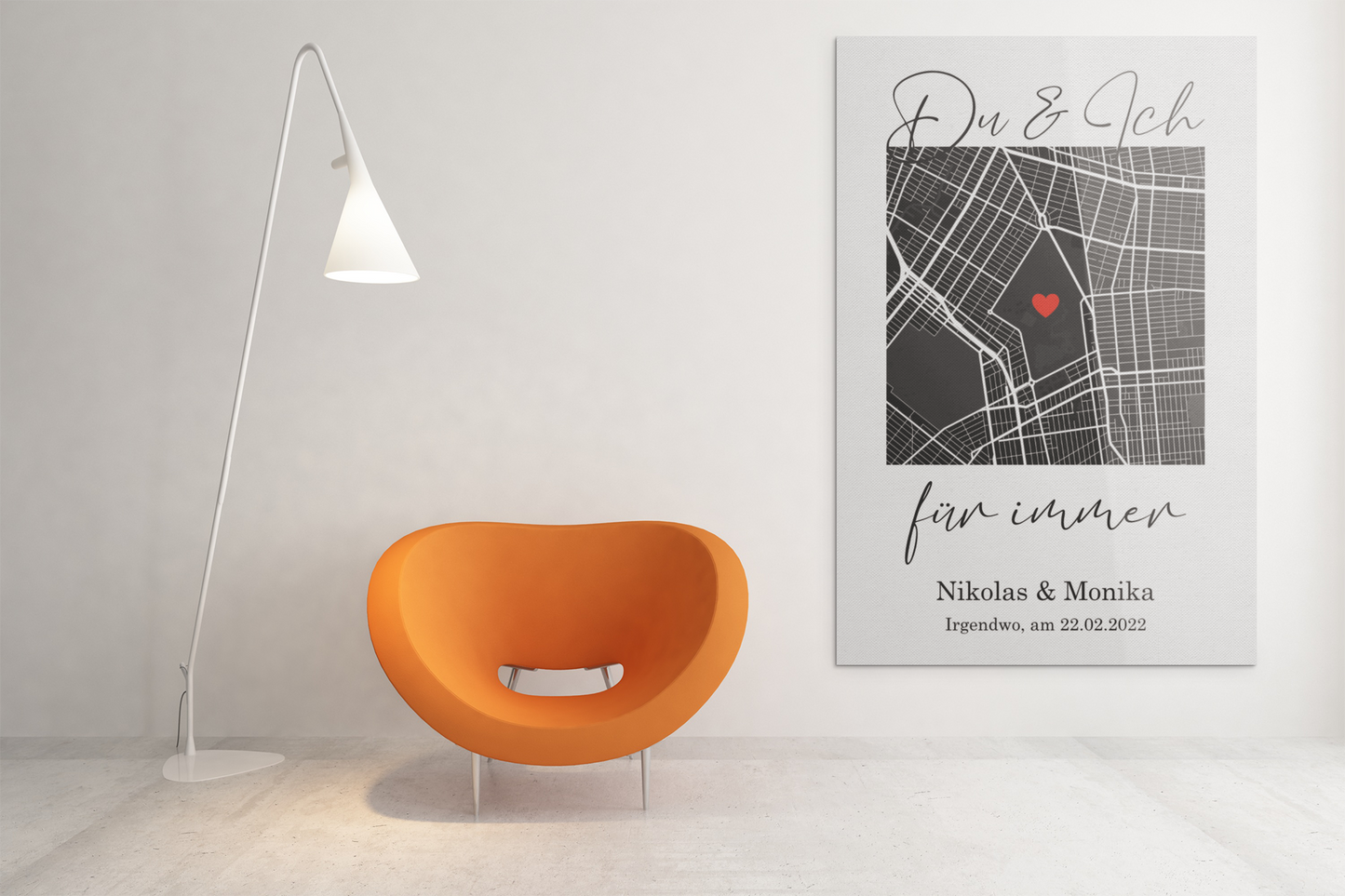 ALT_Unser erstes Date - Google Maps - Acryldruck auf Metall