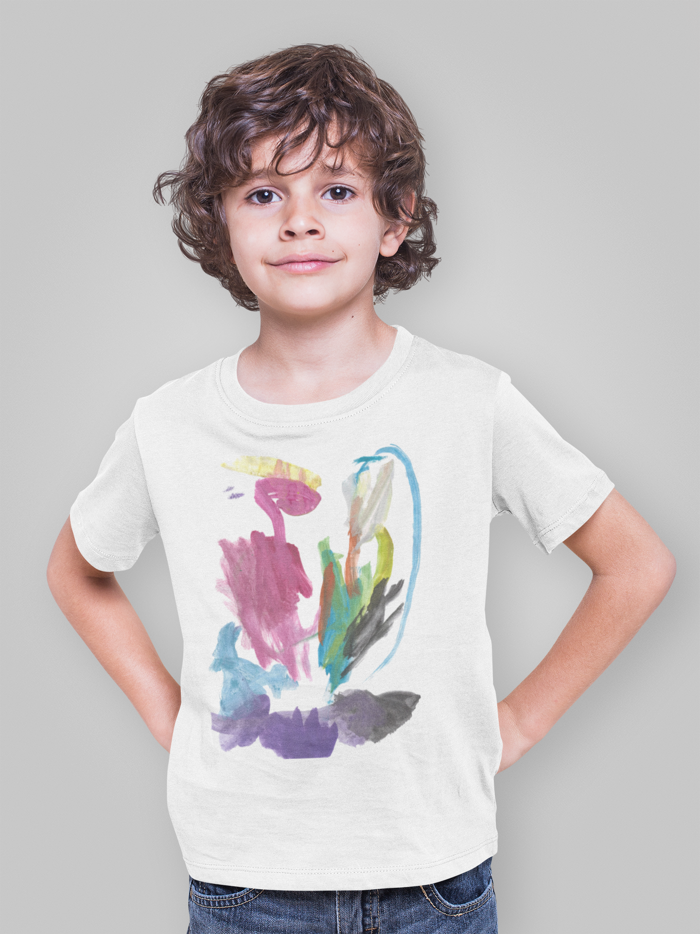 Kinder T-Shirt mit Kinderzeichnung, Text oder Design