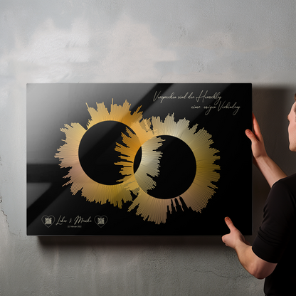 Soundwave Art, Audio vom Ehegelübdnis, Hochzeitsgeschenk - Acrylprint auf Metall