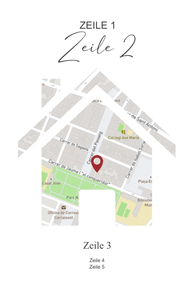 Zuhause ist, wo Du bist - Google Maps - Acrylprint auf Metall