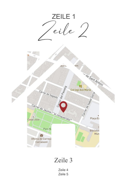 Zuhause ist, wo Du bist - Google Maps - Acrylprint auf Metall