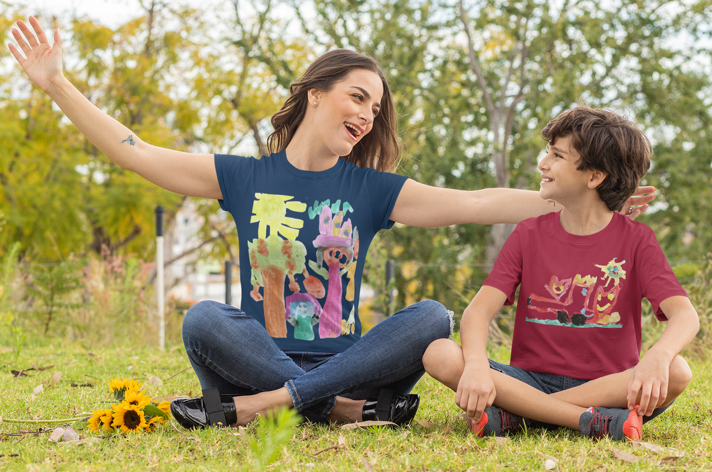 Kinder T-Shirt mit Kinderzeichnung, Text oder Design