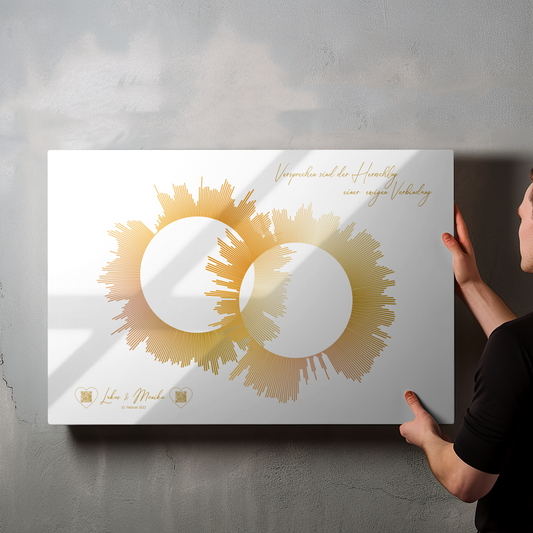 Soundwave Art, Audio vom Ehegelübdnis, Hochzeitsgeschenk - Acrylprint auf Metall