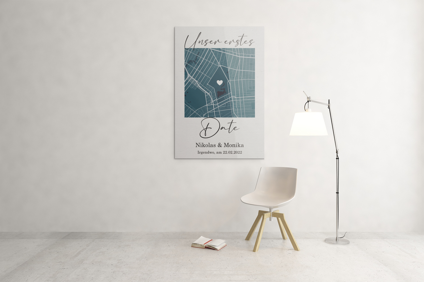 ALT_Unser erstes Date - Google Maps - Acryldruck auf Metall