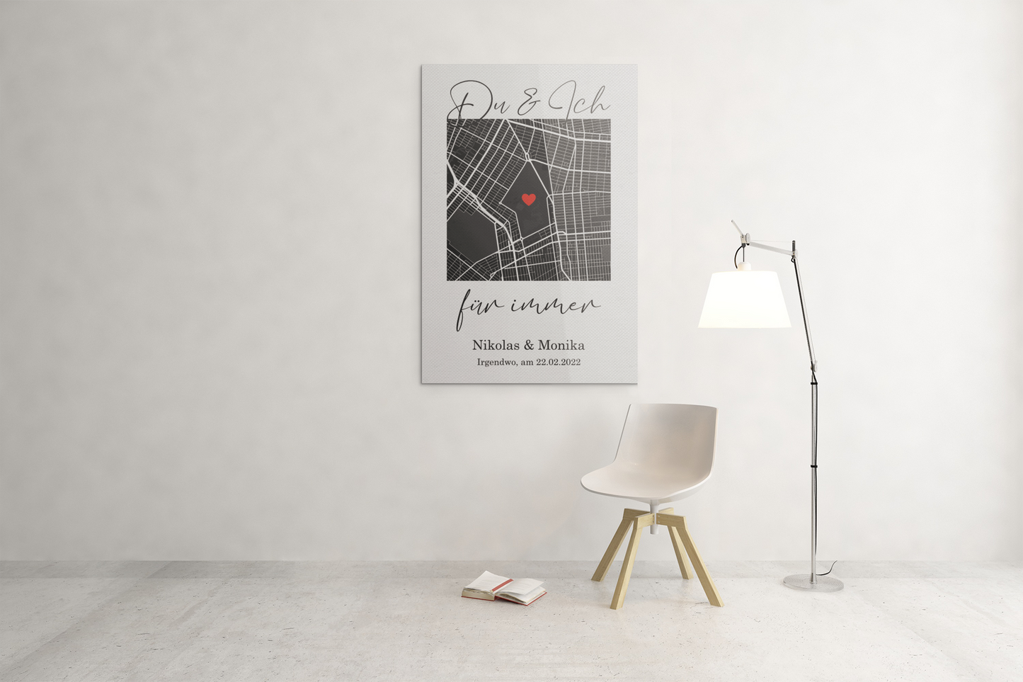 ALT_Unser erstes Date - Google Maps - Acryldruck auf Metall