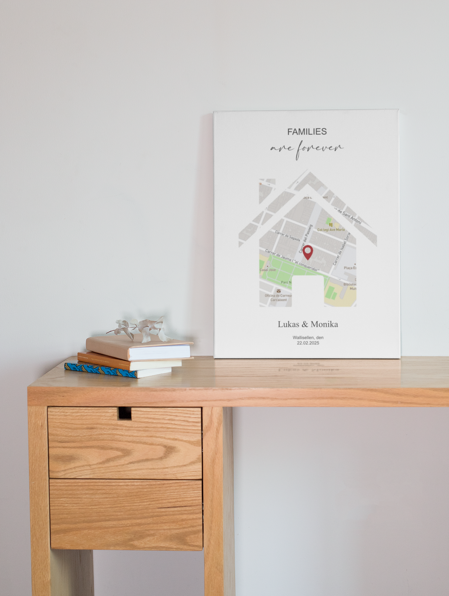 Zuhause ist, wo Du bist - Google Maps - Acrylprint auf Metall