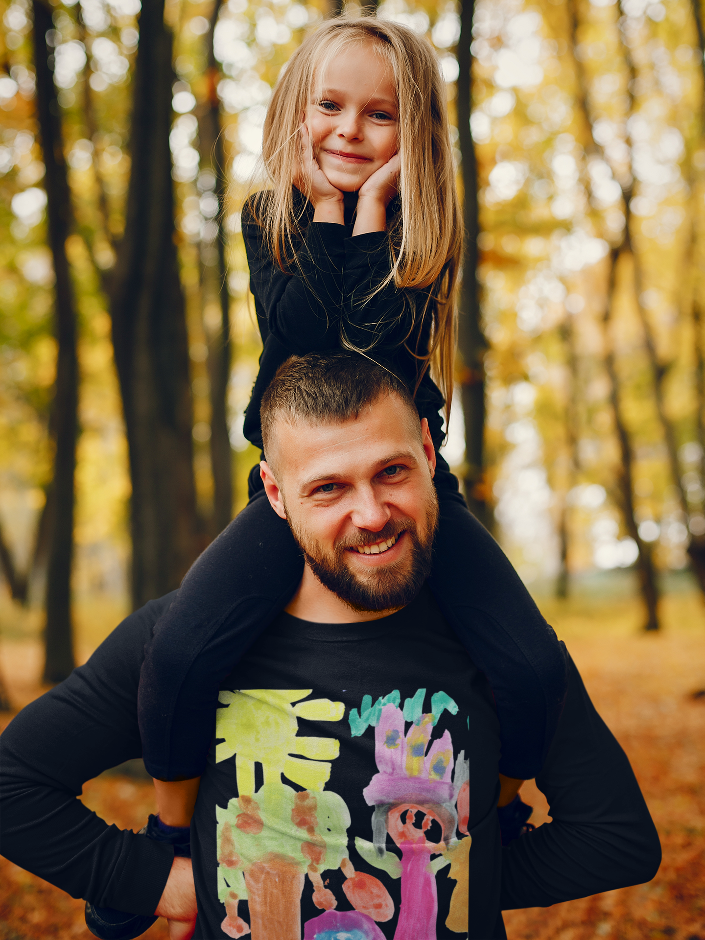 Herren / Unisex T-Shirt mit Kinderzeichnung, Text oder Design