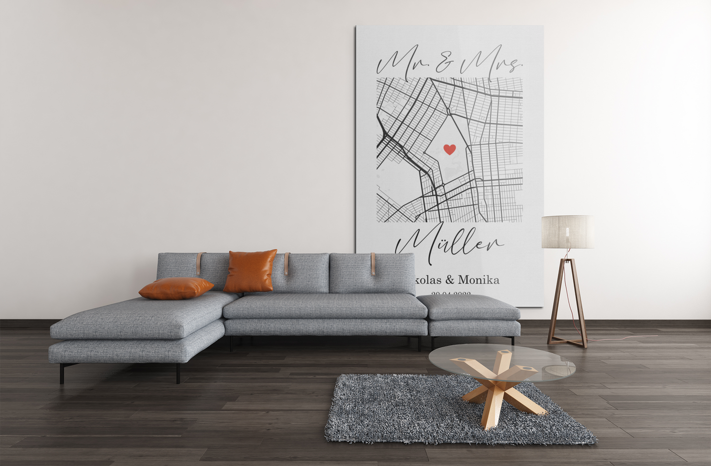 ALT_Unser erstes Date - Google Maps - Acryldruck auf Metall