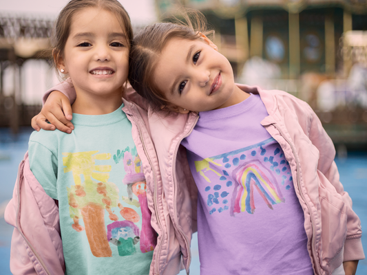 Kinder T-Shirt mit Kinderzeichnung, Text oder Design