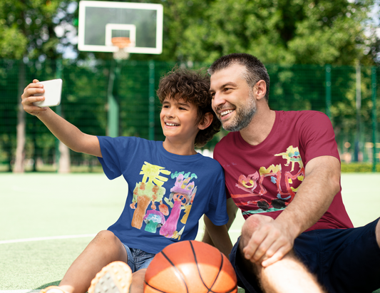 Herren / Unisex T-Shirt mit Kinderzeichnung, Text oder Design